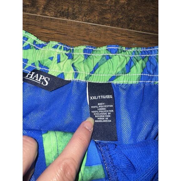 Chaps Mens Size XXL Tropical Swim Trunks Blue Green - Picture 5 of 7